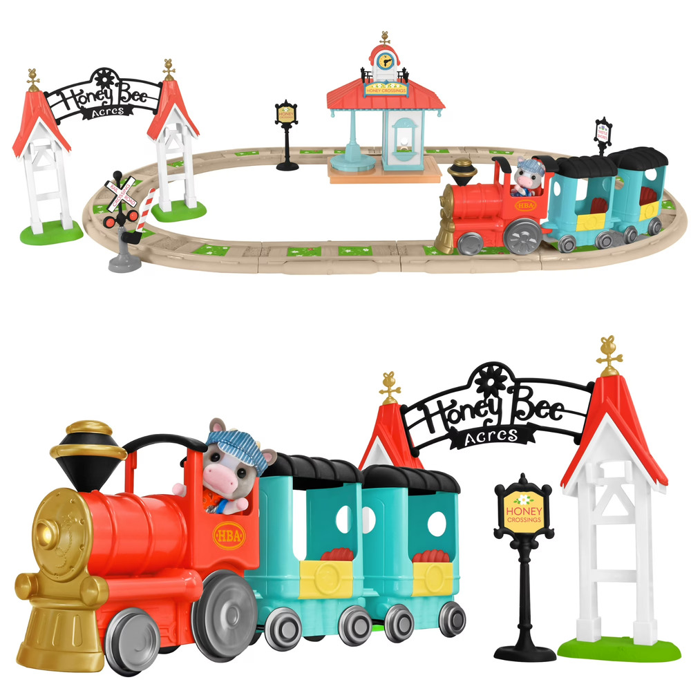 Honey Bee Acres Thistlestop Train Station Complete Set with Doll Figure 19 Piece